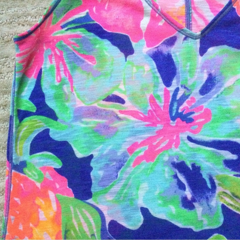 Lilly Pulitzer Women’s Luxletic Anisa Tank Top In Beckon Blue Jungle Utopia L - Picture 7 of 11